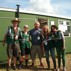 Rob with his early arena volunteer team ready to go 