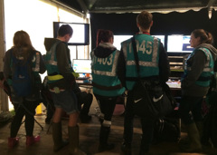 Hotbox Events volunteers working with the Leeds Festival CCTV operators 