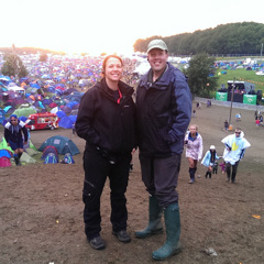 Steph and James taking a walk around the Leeds Festival campsites 
