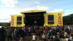 The main stage at Leeds Festival in the daytime 