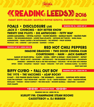 2016 Reading and Leeds Festival line-ups announced! Volunteer to join us there for free!
