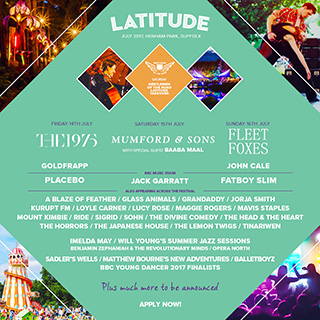2017 Latitude Festival line-up! Volunteer for free tickets to Latitude Festival!
