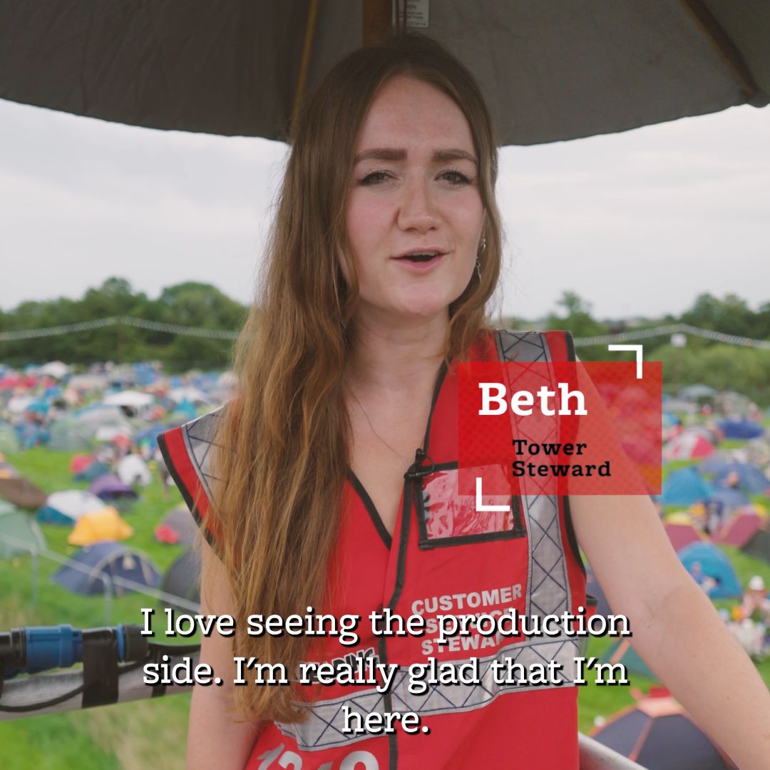 Beth a Tower Steward volunteering with Hotbox Events at Reading Festival!