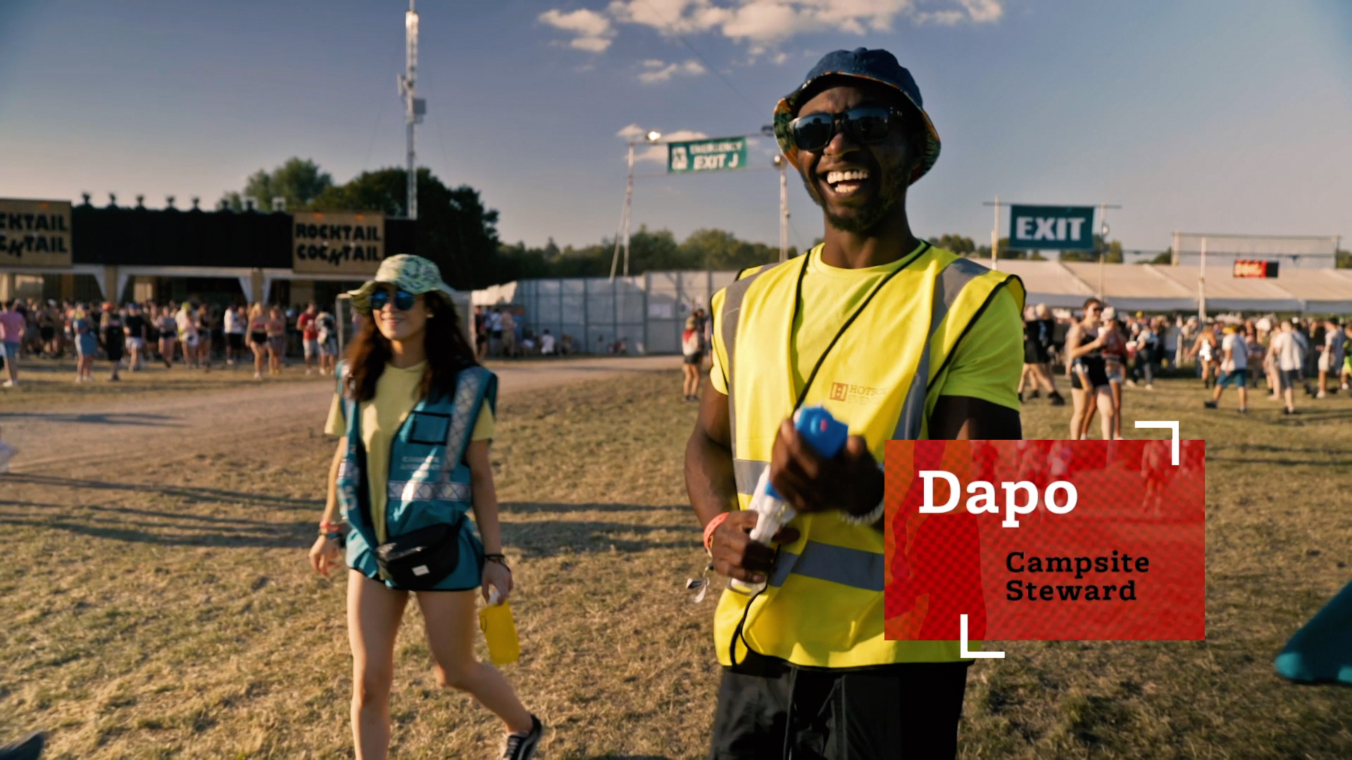 Dapo a Campsite Steward volunteering with Hotbox Events at Reading Festival!
