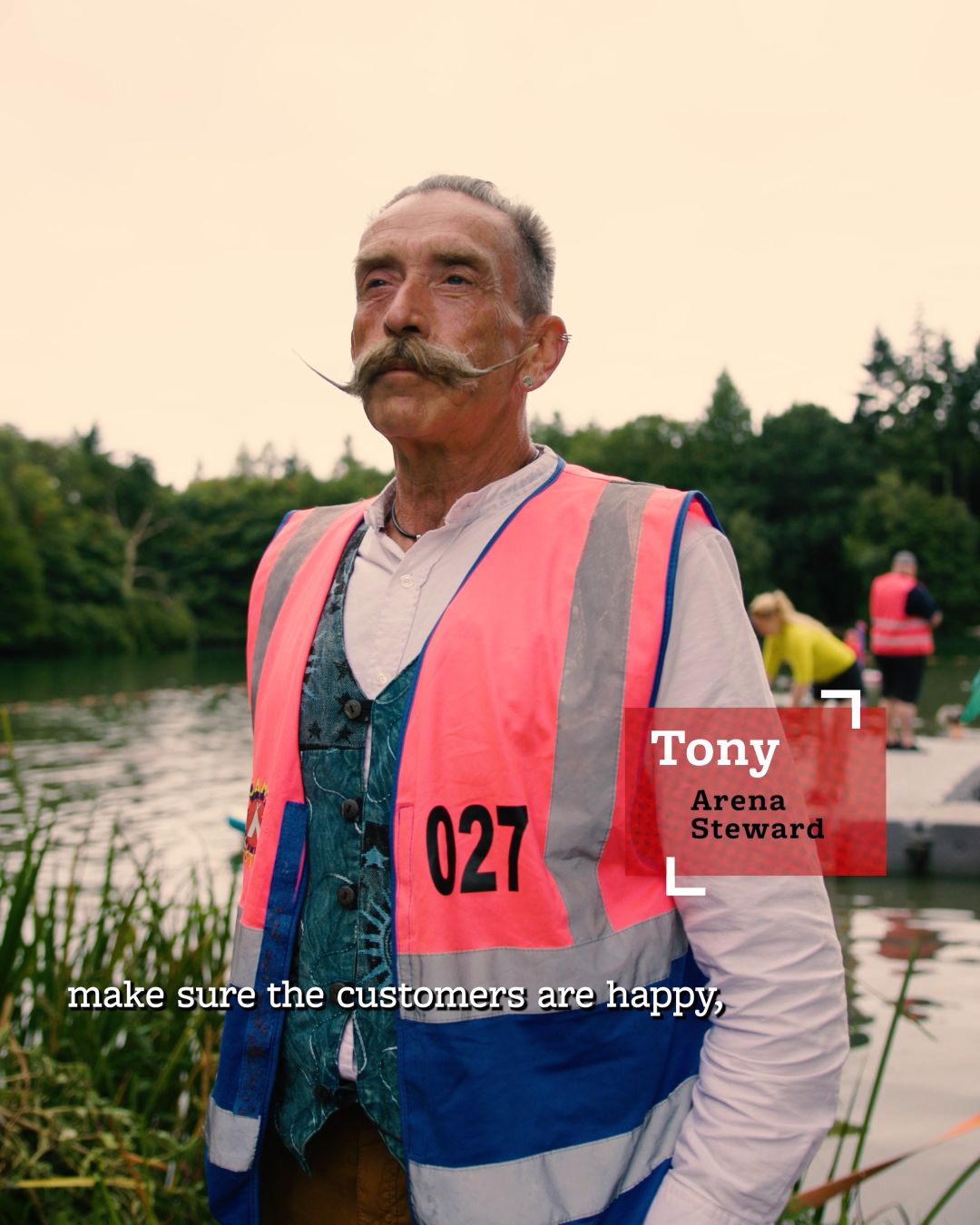 Tony an Arena Steward volunteering with Hotbox Events at Camp Bestival!