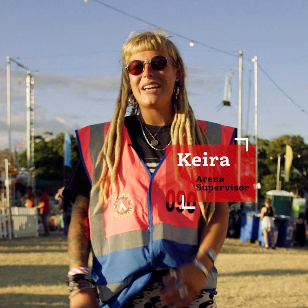 Keira an Arena Supervisor working with Hotbox Events at Camp Bestival!