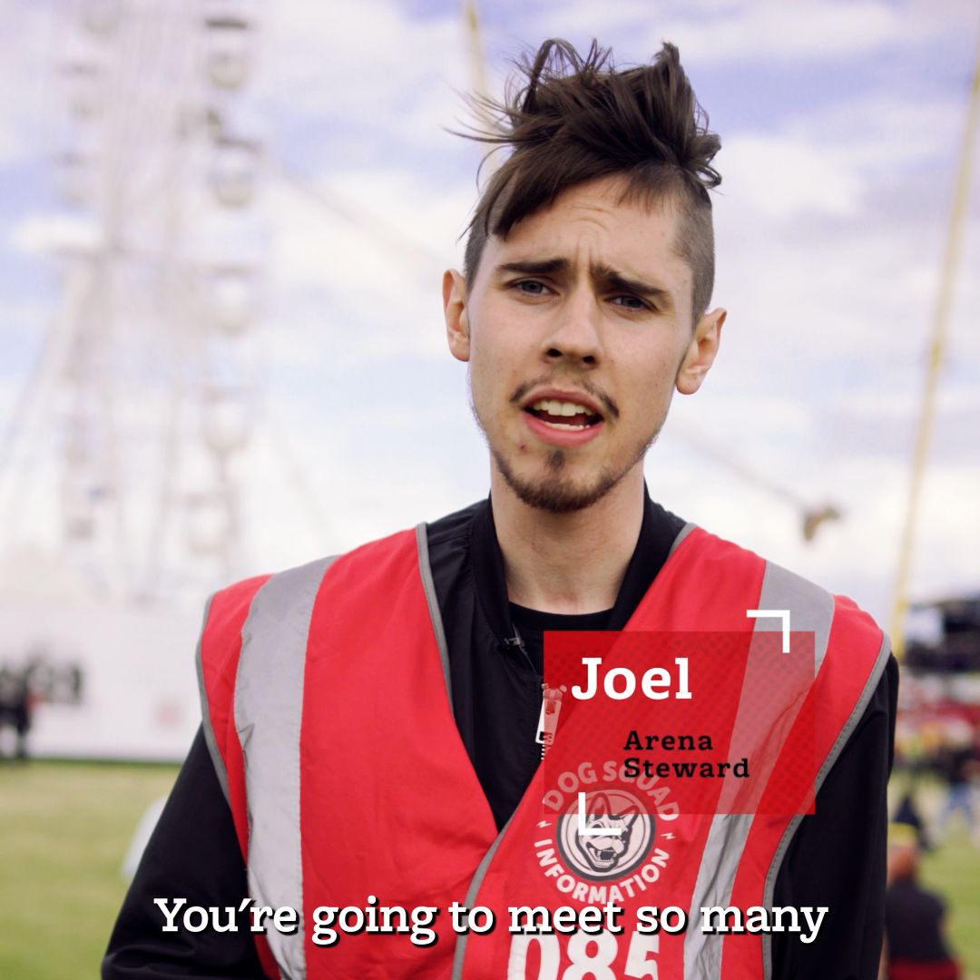 Joel an Arena Steward volunteering with Hotbox Events at Download Festival!